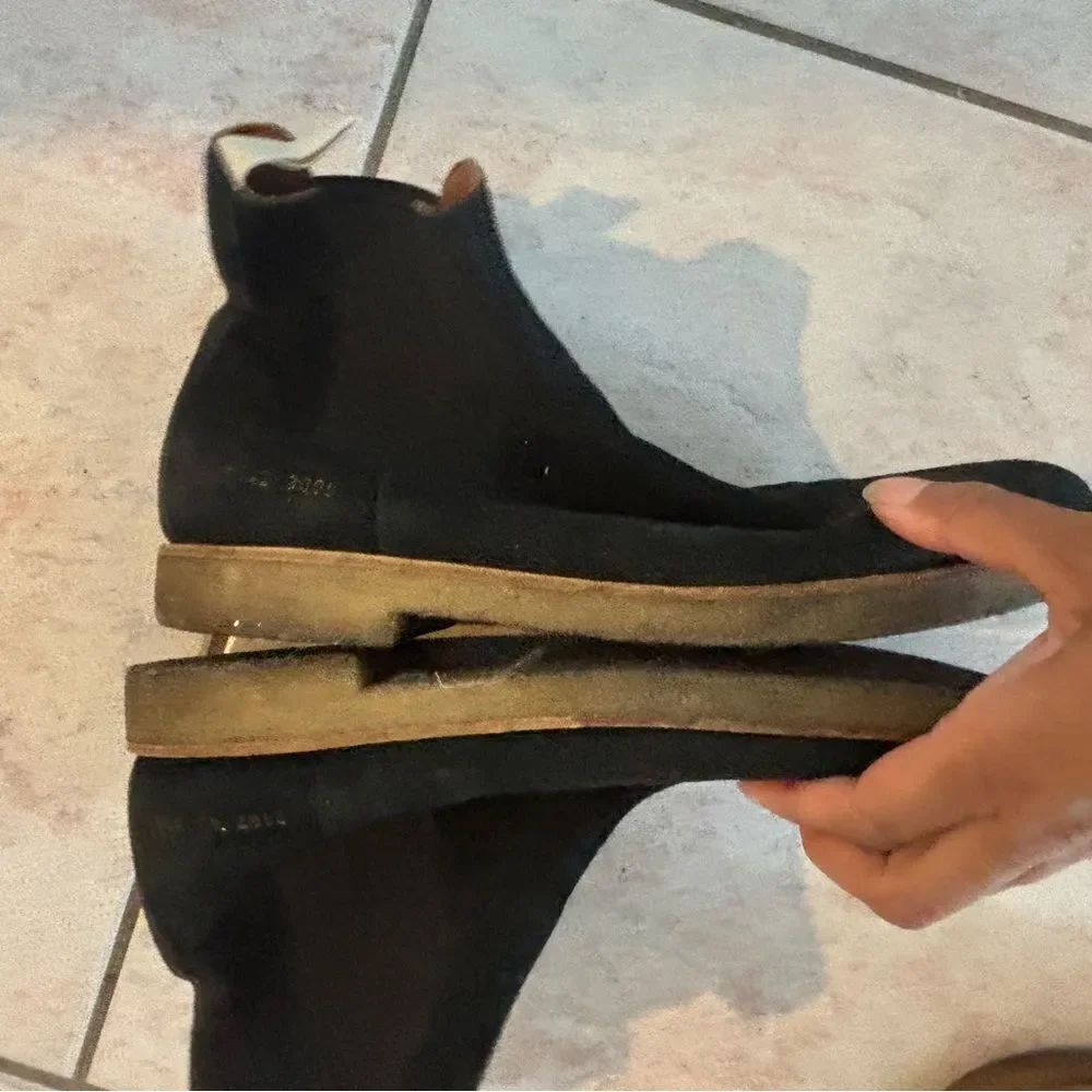 Common Projects Black Suede Chelsea Boots ankle shoes y2k design flats - Picture 3 of 8